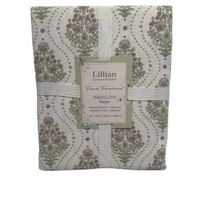 Lillian August French Farmhouse Tablecloth 60x120 Cotton Water-Resistant Multi